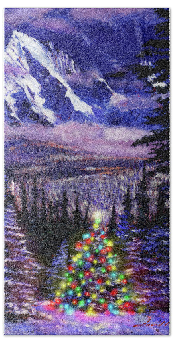 Christmas Beach Towel featuring the painting Christmas Tree Land #1 by David Lloyd Glover