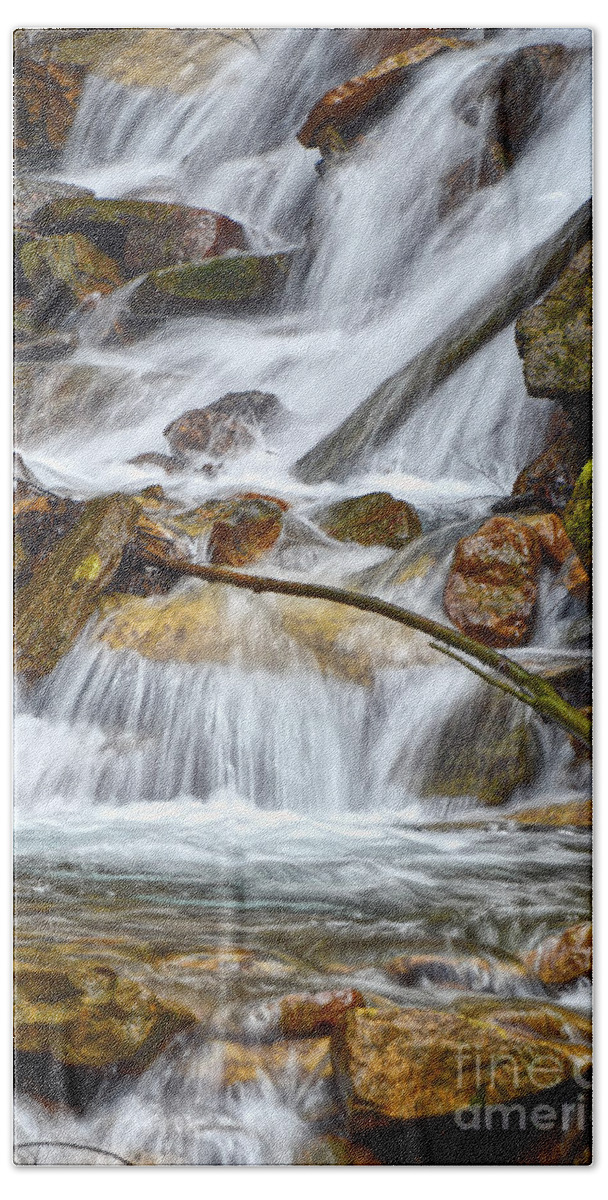 Waterfall Beach Towel featuring the photograph Falling Water by Phil Perkins