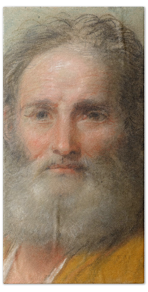 Benedetto Luti Beach Sheet featuring the drawing Head of a Bearded Man #3 by Benedetto Luti
