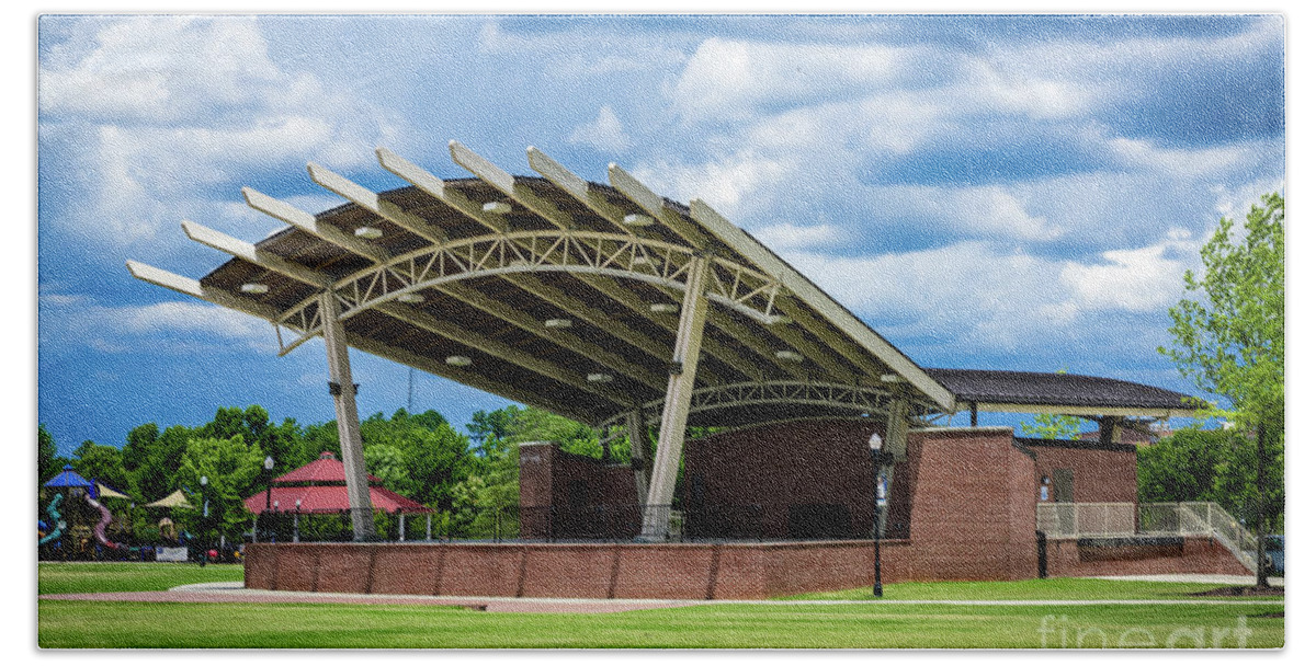 Amphitheater Beach Towel featuring the photograph Lady Antebellum Pavilion in Columbia County - Evans GA #2 by Sanjeev Singhal
