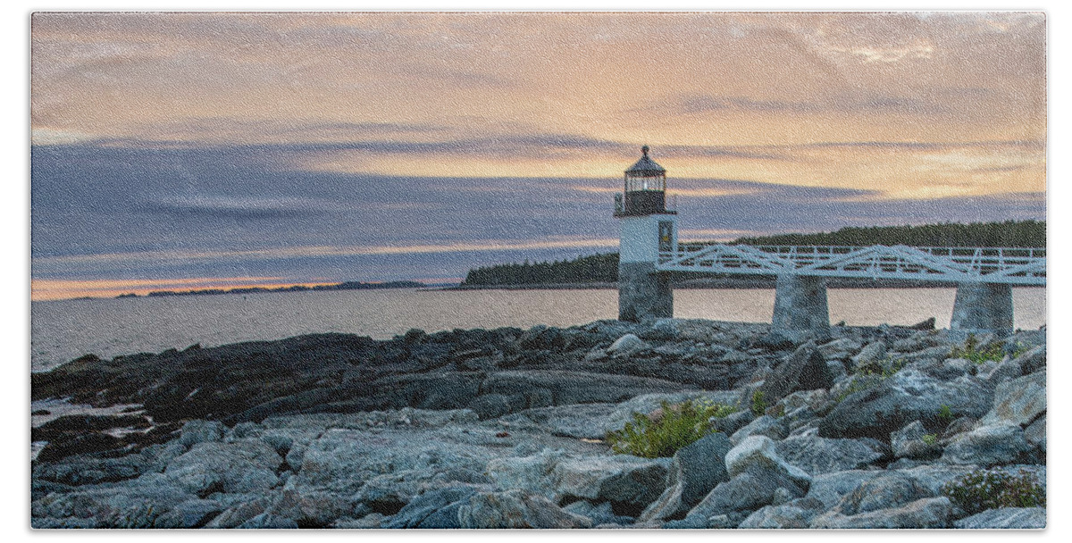 Maine Beach Towel featuring the photograph Marshall Point Light #2 by Kyle Lee