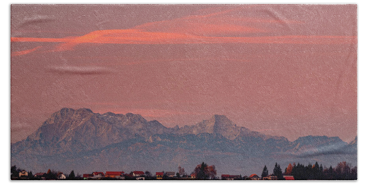 Mountains Beach Towel featuring the photograph Mountain view #2 by Ian Middleton