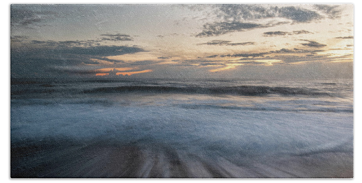Seascape Beach Towel featuring the photograph Seawaves splashing on the coast during a dramatic sunset #3 by Michalakis Ppalis