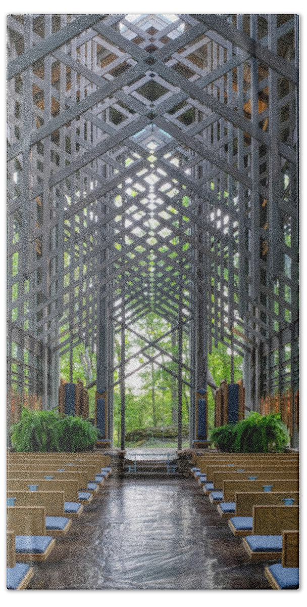 The Thorncrown Chapel In Eureka Springs Arkansas Beach Towel featuring the photograph The Thorncrown Chapel Eureka Springs Arkansas #2 by Robert Bellomy