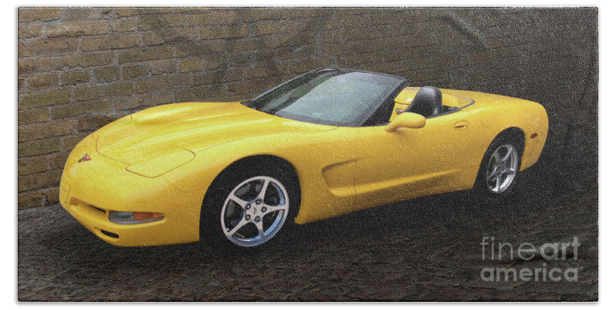 2000 Beach Towel featuring the photograph 2000 C5 Corvette Convertible by Ron Long