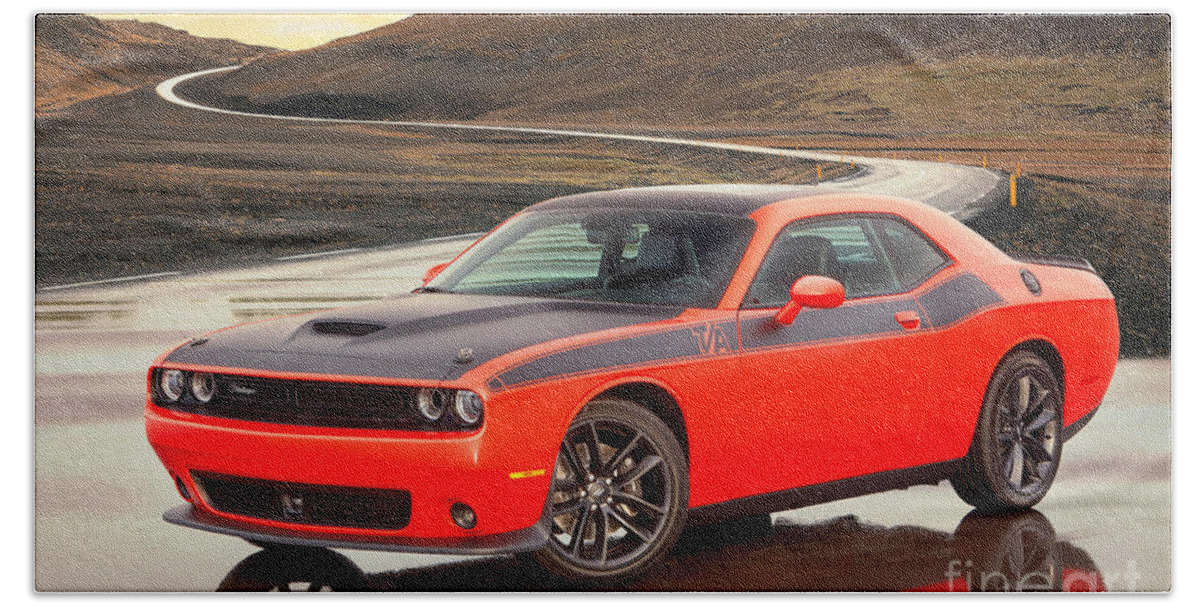 2022 Beach Towel featuring the photograph 2022 Dodge Challenger R/T by Action