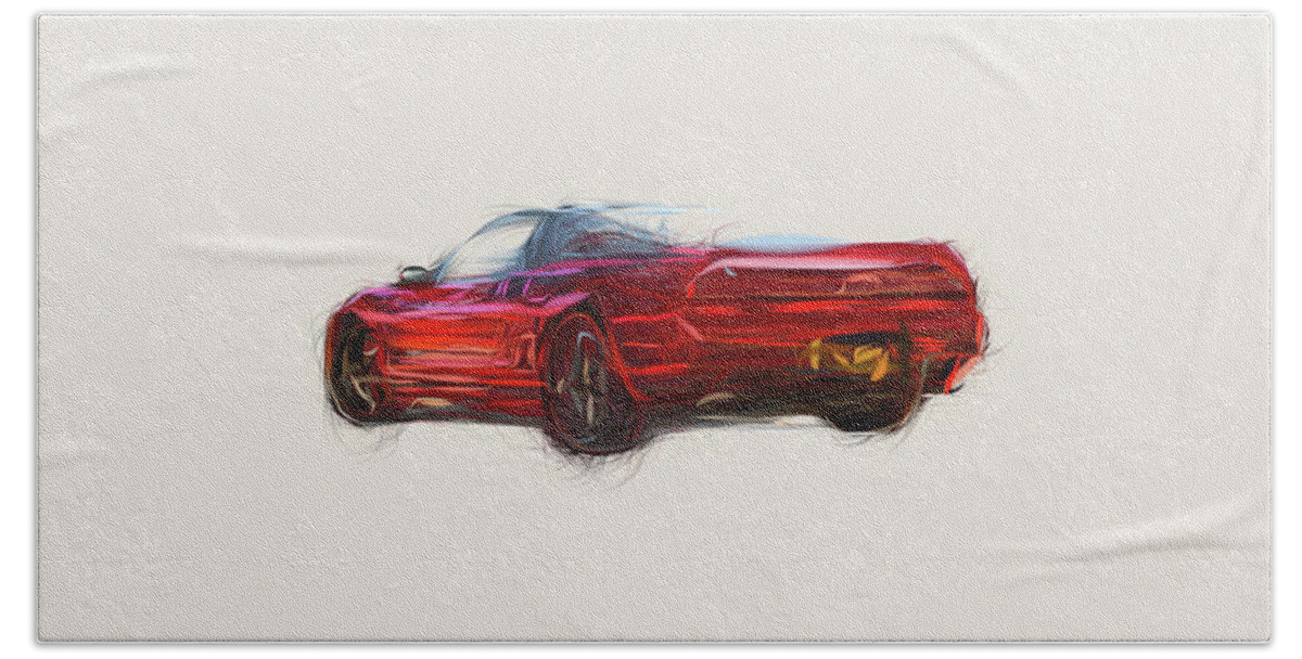 Honda Beach Towel featuring the digital art Honda NSX Drawing #22 by CarsToon Concept