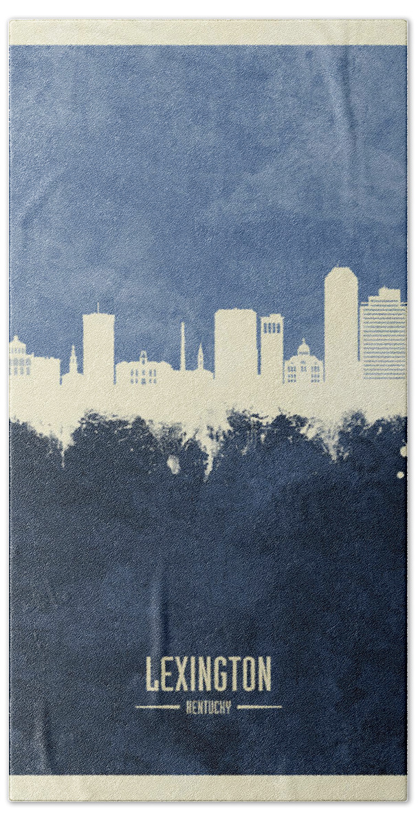 Lexington Beach Towel featuring the digital art Lexington Kentucky Skyline by Michael Tompsett