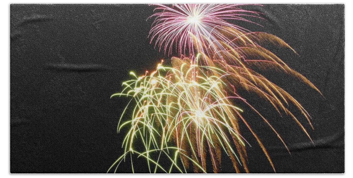 Fireworks Beach Towel featuring the photograph Fireworks #29 by George Pennington