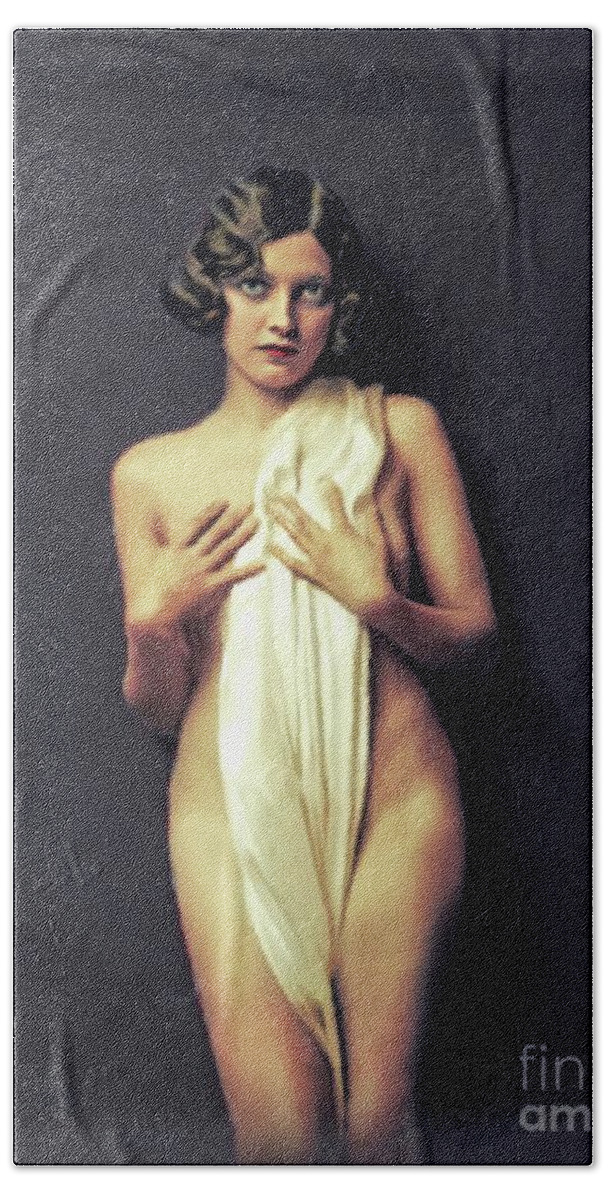 Adrienne Beach Towel featuring the painting Adrienne Ames, Vintage Actress #3 by Esoterica Art Agency