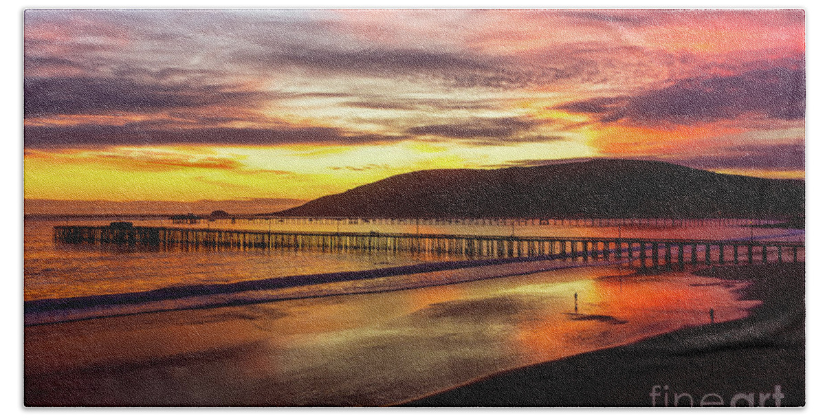 Sunset Beach Towel featuring the photograph Avila Beach Sunset #3 by Mimi Ditchie