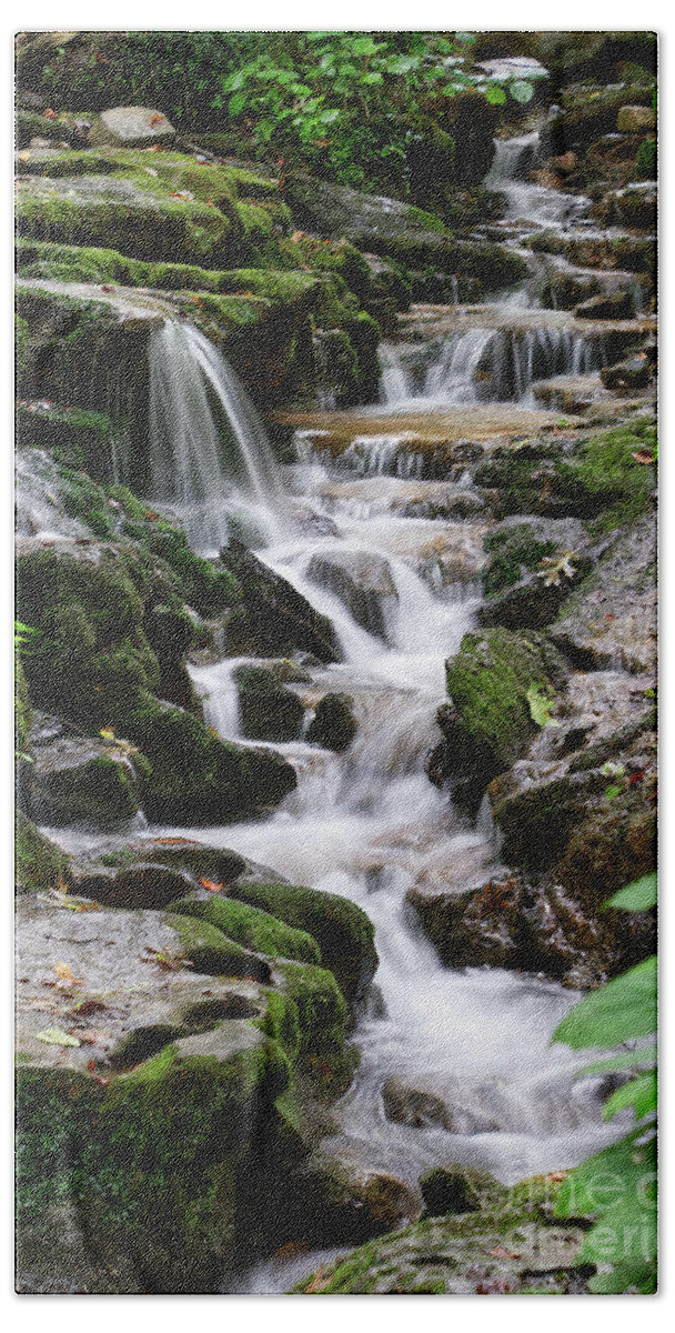 Water Beach Towel featuring the photograph Running Water #3 by Phil Perkins