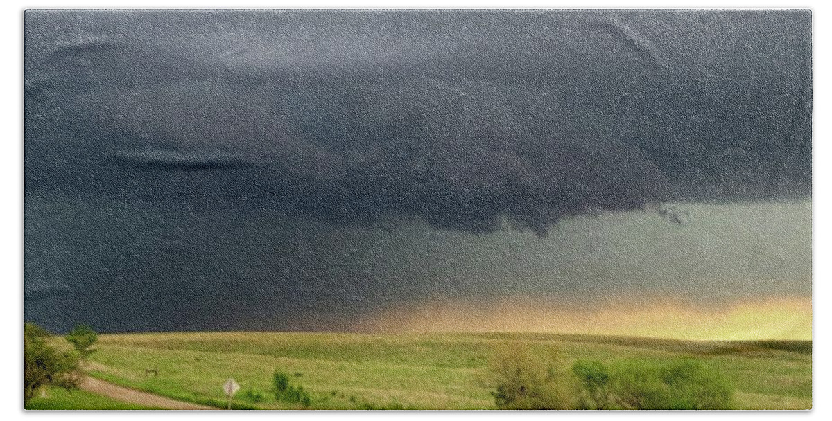 Weather Beach Towel featuring the photograph Storm Near Ellsworth, Kansas 5/26/21 #3 by Ally White