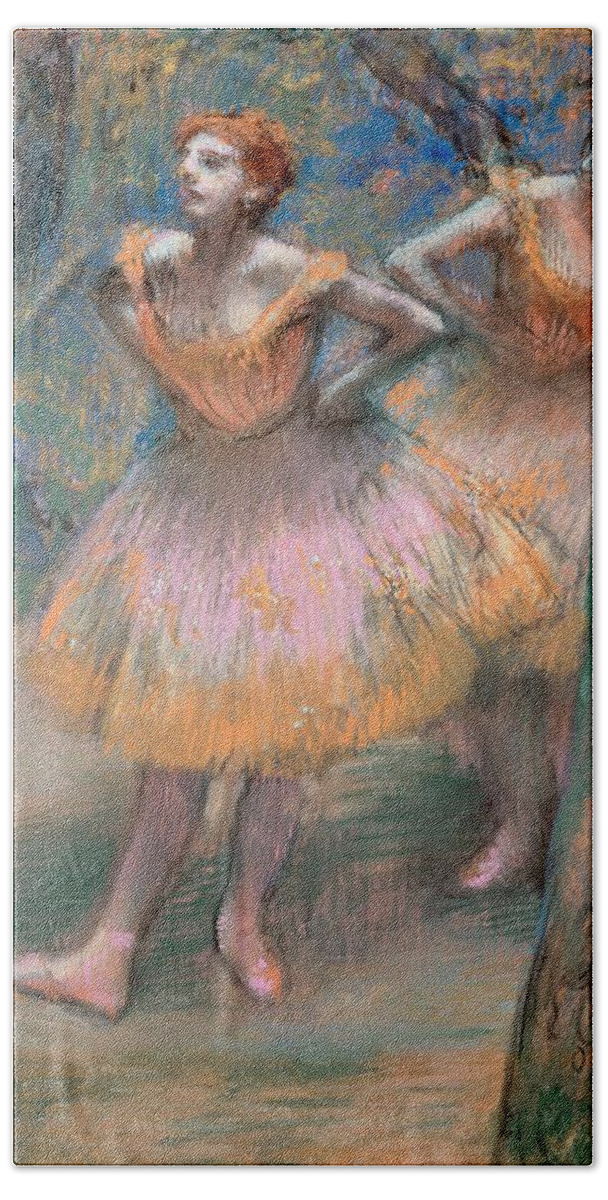 Edgar Degas Beach Towel featuring the painting Two Dancers #36 by Edgar Degas