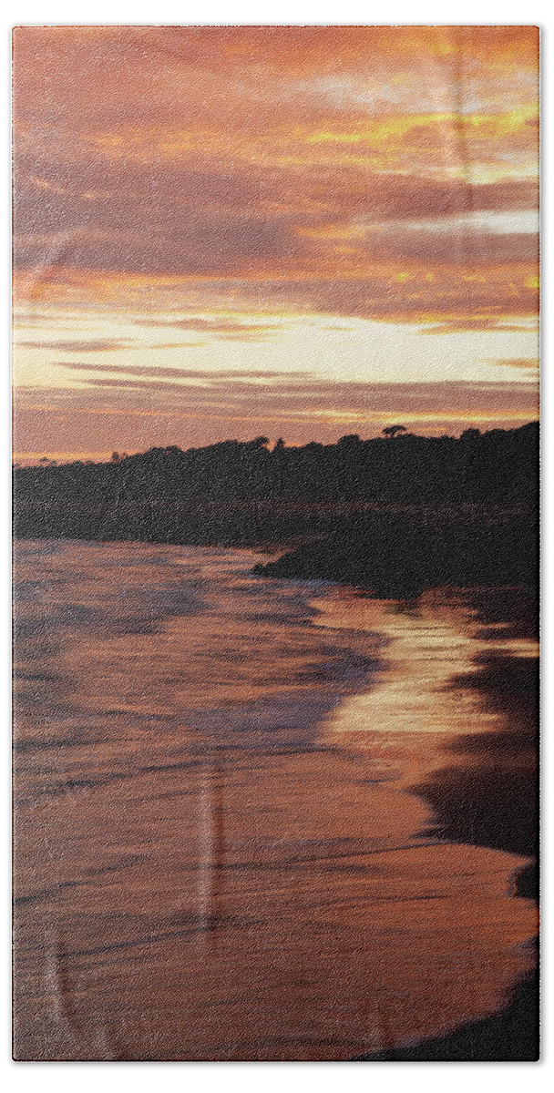 Highcliffe Beach Towel featuring the photograph Highcliffe Beach at sunset #4 by Ian Middleton