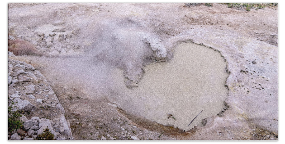 Usa Beach Towel featuring the photograph Hot Spring And Geiser In Yellowstone National Par #4 by Alex Grichenko