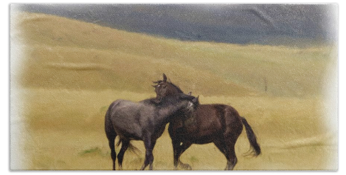Horse Beach Towel featuring the photograph Stallions #4 by Laura Terriere