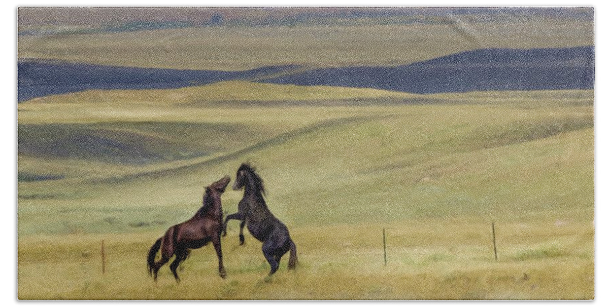 Horse Beach Towel featuring the photograph Wild Horses #46 by Laura Terriere