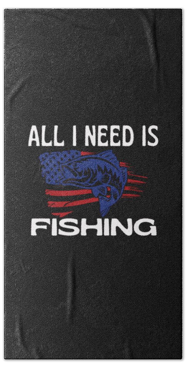 All I Need Is Fishing Fish USA Flag #5 Beach Towel