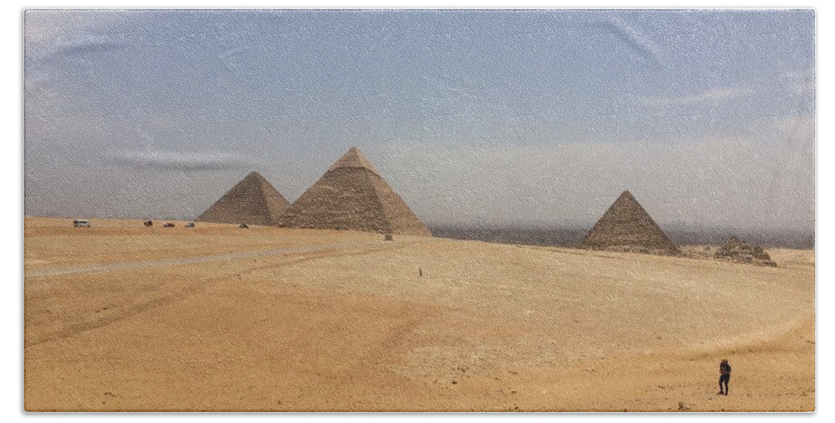 Giza Beach Towel featuring the photograph Great Pyramid #5 by Trevor Grassi