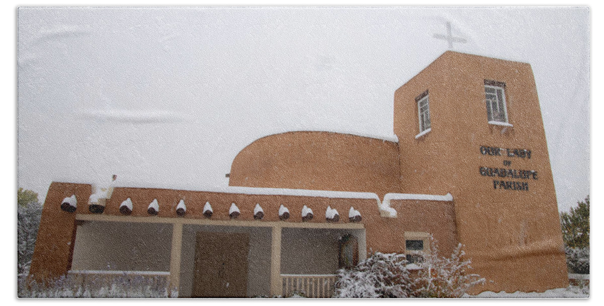 Taos Beach Towel featuring the photograph Our Lady of Guadalupe Catholic Church #6 by Elijah Rael