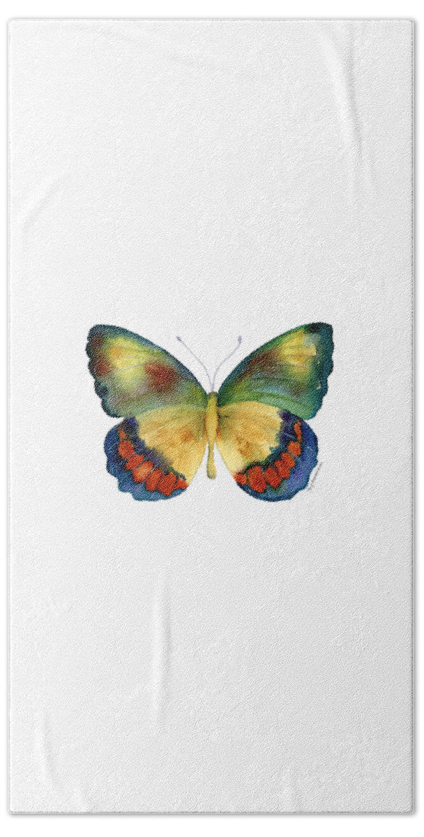 Bagoe Butterfly Beach Towel featuring the painting 67 Bagoe Butterfly by Amy Kirkpatrick