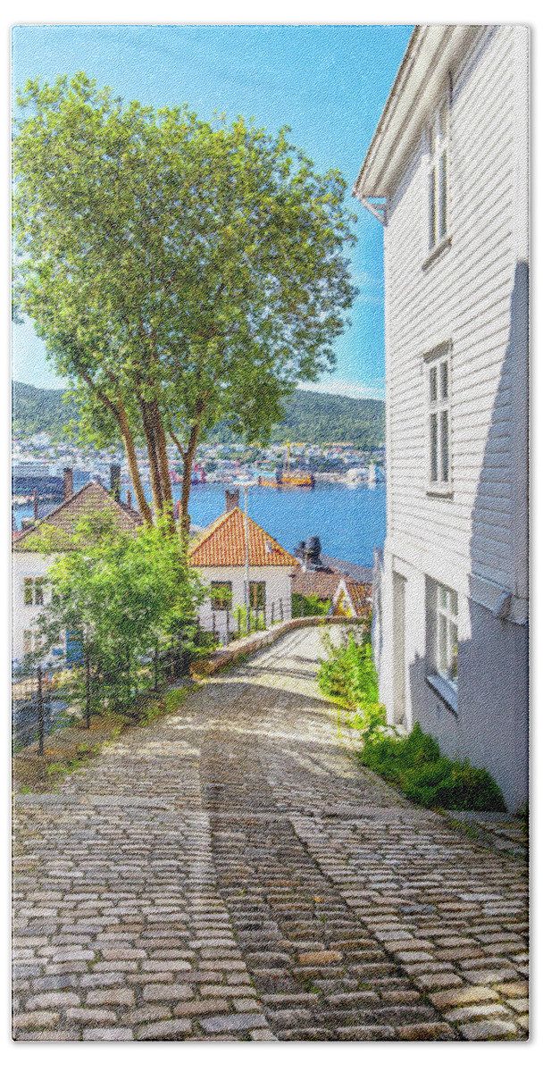 Town Beach Towel featuring the photograph A Bergen Neighborhood by W Chris Fooshee