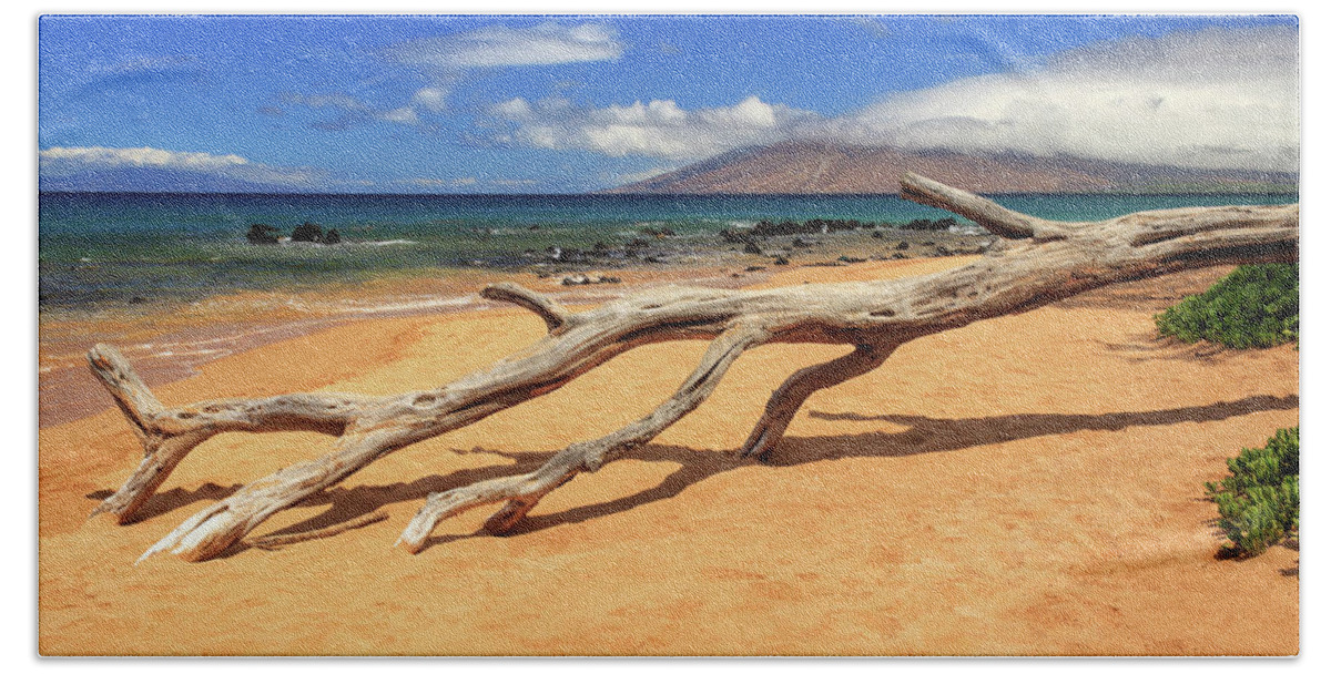 Keawakapu Beach Towel featuring the photograph A Branch On Keawakapu Beach by James Eddy