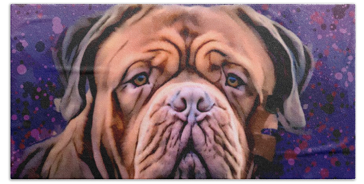 Continental Bulldog Beach Sheet featuring the digital art A Colorful Conti Bulldog Painting by Scott Wallace Digital Designs