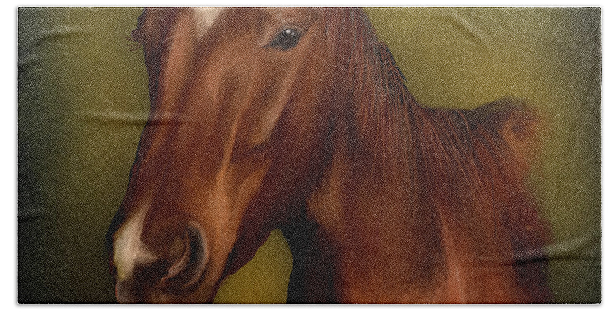 Horse Beach Towel featuring the digital art A Horse with no name by Darren Cannell