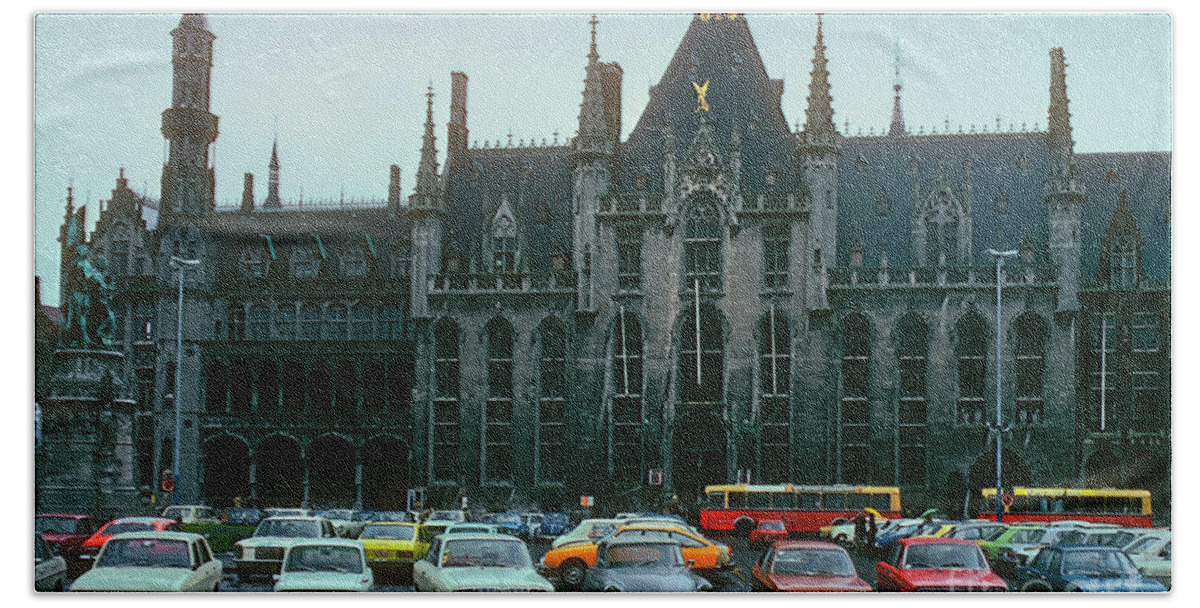 Burges Beach Towel featuring the photograph A Rainy Day at the Courthouse by Bob Phillips