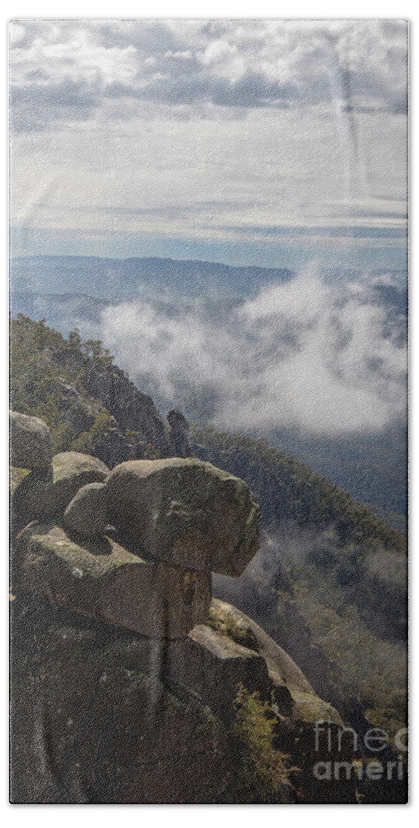 Mountain Beach Towel featuring the photograph Above the Clouds by Linda Lees