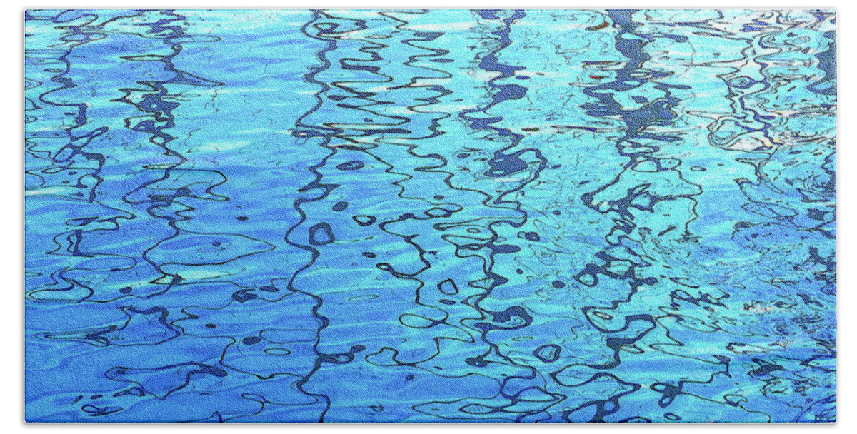 Abstract Beach Towel featuring the photograph Abstract Blue Water Ripples by Kathrin Poersch