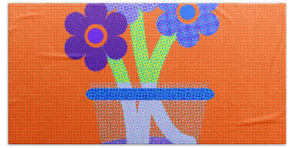 Art Beach Sheet featuring the digital art Abstract Floral Art 686 by Miss Pet Sitter