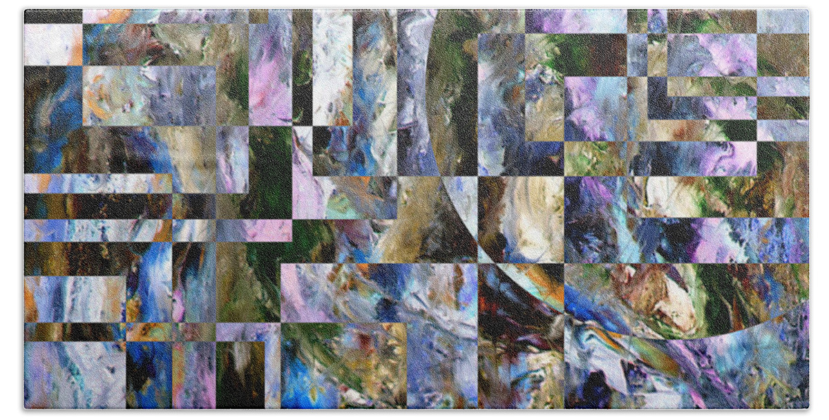 Abstract Beach Sheet featuring the painting Abstract Forest by Curtiss Shaffer