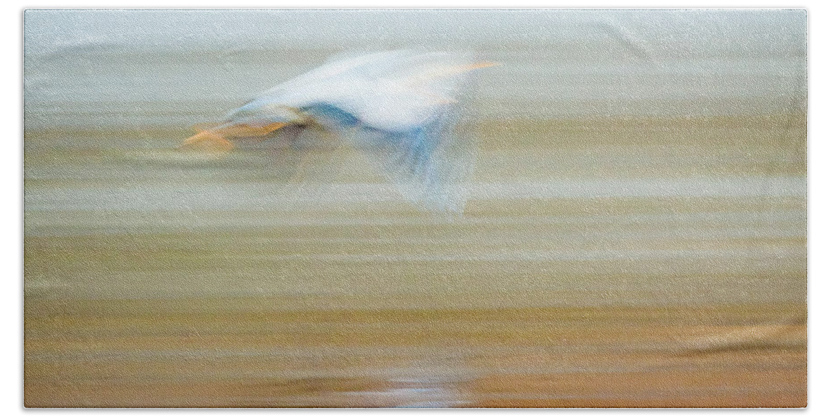 Heron Beach Towel featuring the photograph Abstract Heron by David Downs