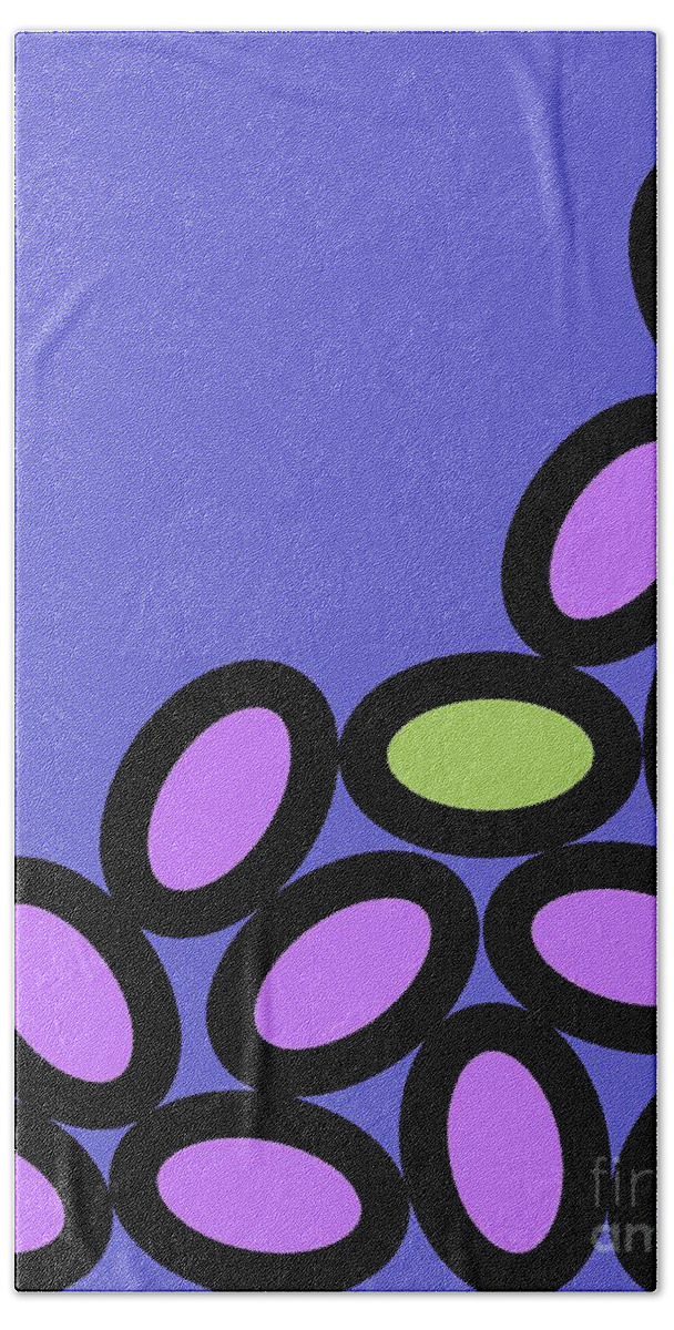 Abstract Beach Towel featuring the digital art Abstract Ovals on Twilight by Donna Mibus