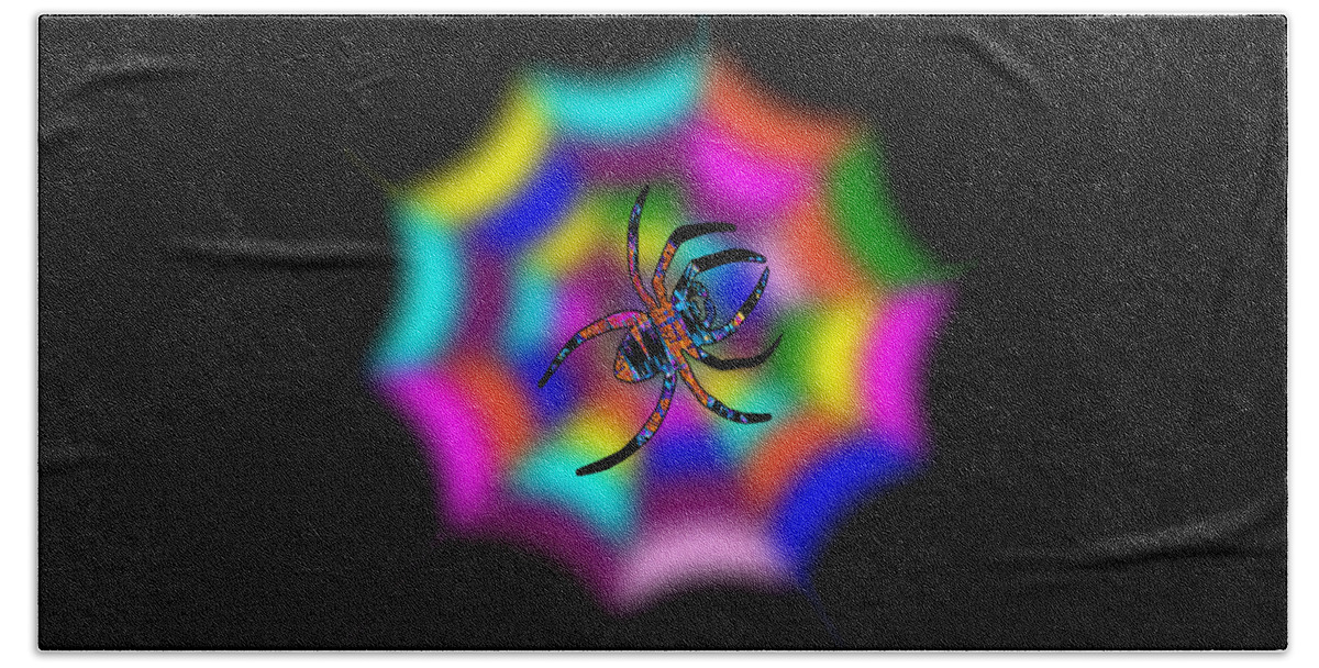 Spider Beach Towel featuring the digital art Abstract Spider's Web by Ronald Mills