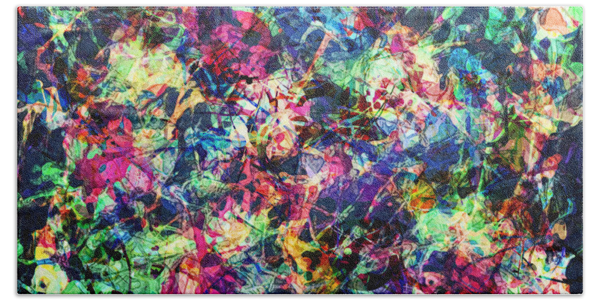 Abstract Beach Towel featuring the digital art Abstract Splash of Chaos by Phil Perkins