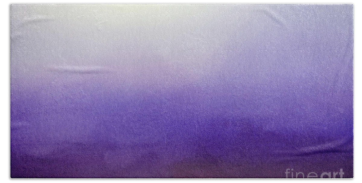 Purple Beach Towel featuring the painting Abstract Watercolor Blend Dark - Light Purple and White Paper Texture by PIPA Fine Art - Simply Solid