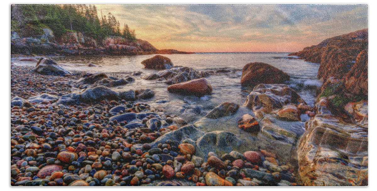 Acadia National Park Beach Towel featuring the photograph Acadia Maine a5436 by Greg Hartford