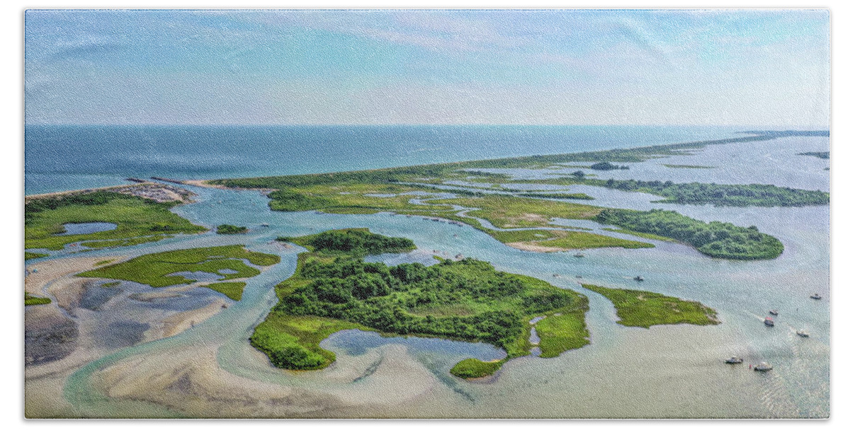 Charlestown Beach Towel featuring the photograph Adventures at Charlestown Breach-way by Veterans Aerial Media LLC