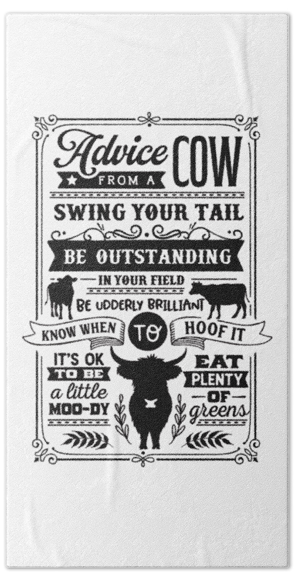 Family Beach Towel featuring the digital art Advice From A Cow by Sambel Pedes