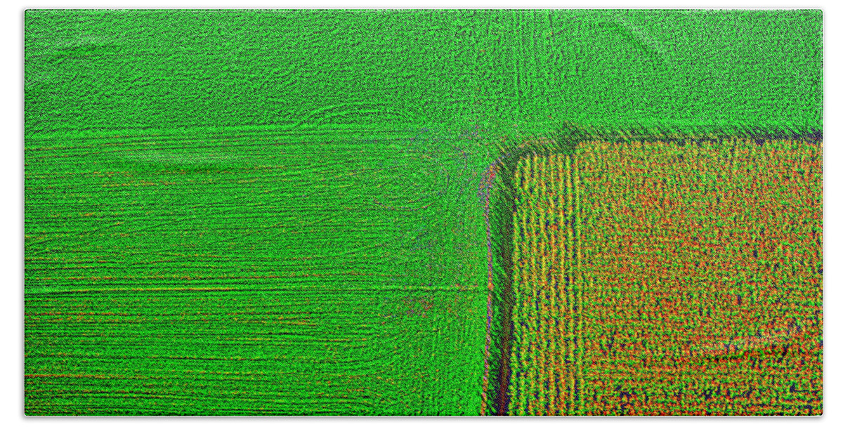 Aerial Beach Sheet featuring the photograph Aerial Farm McHenry Il by Tom Jelen