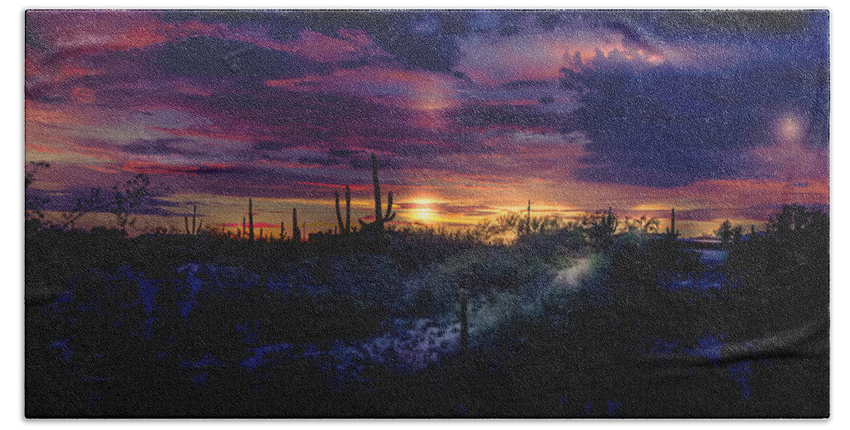 Tucson Beach Towel featuring the photograph After the monsoon by Micah Offman