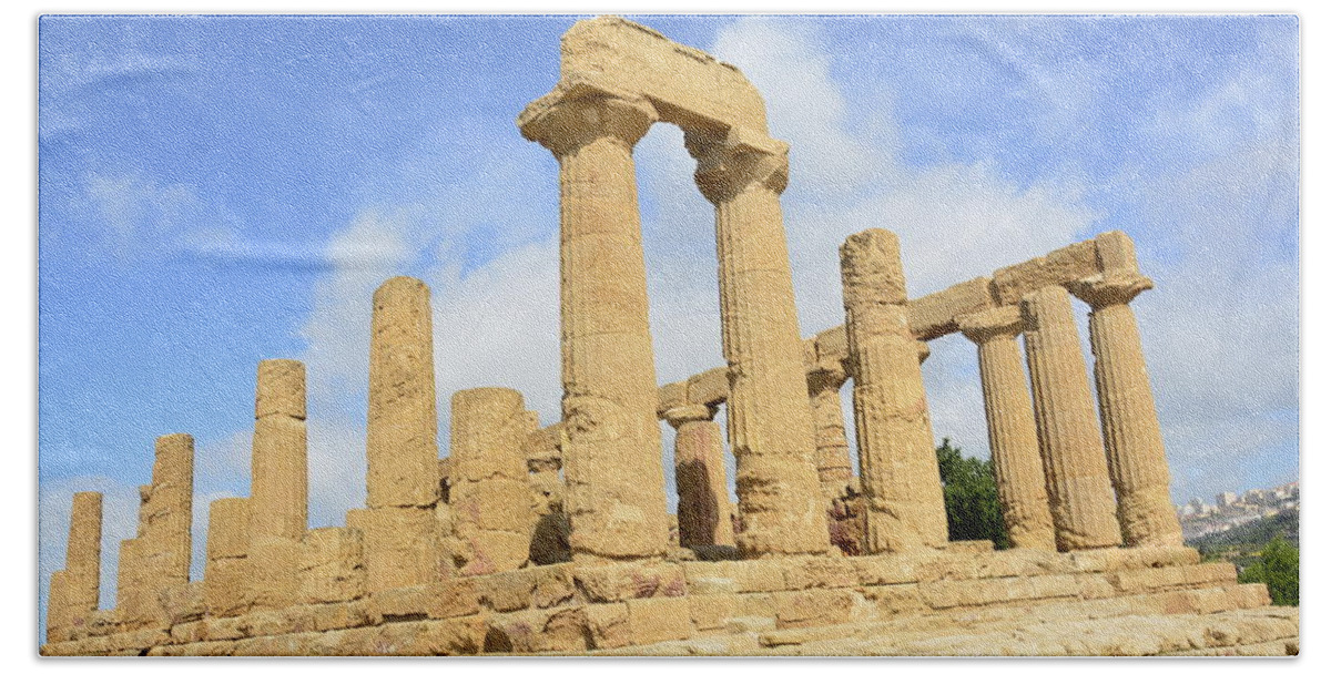 Agrigento Beach Towel featuring the photograph Agrigento, Valley of the Kings 1 by Regina Muscarella
