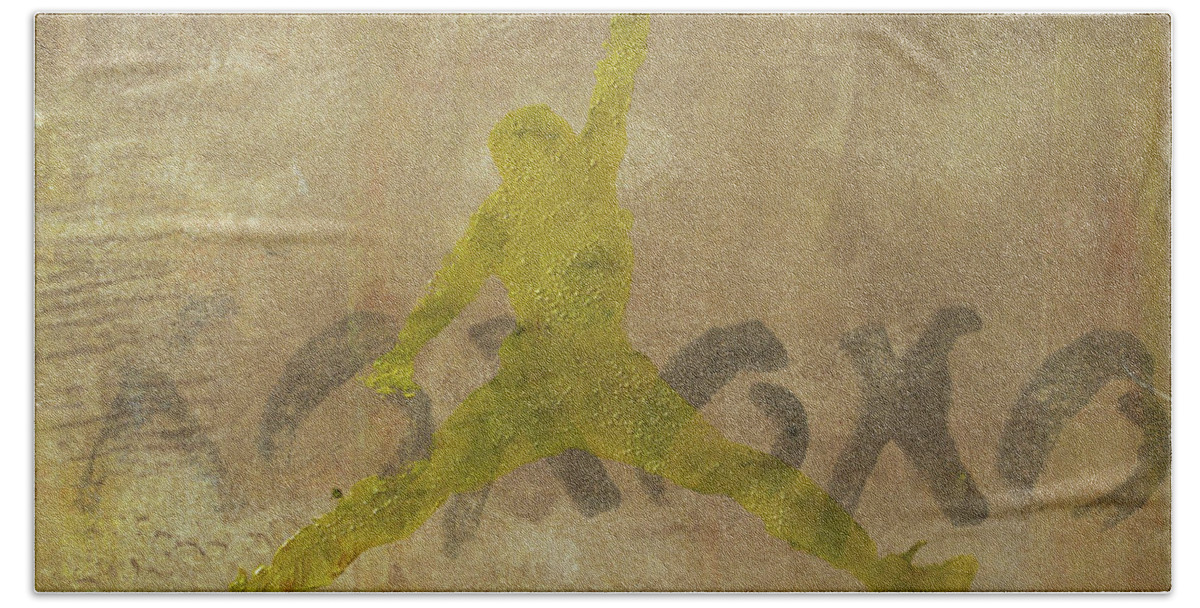 Michael Jordan Beach Towel featuring the painting Air Jordan Abstract 2r by Brian Reaves