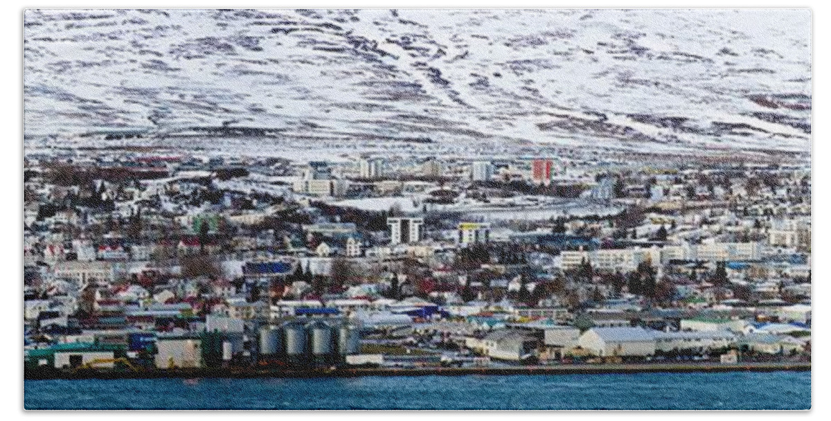 Northern Beach Towel featuring the photograph Akureyri by Robert Grac