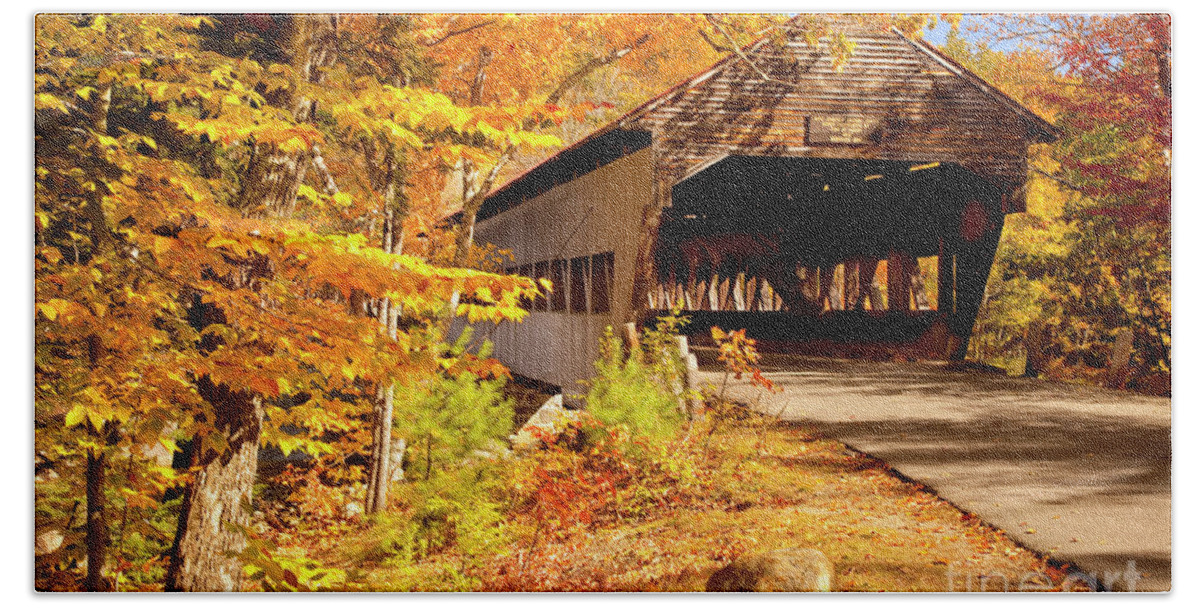 Albany Beach Towel featuring the photograph Albany Covered Bridge by Brian Jannsen