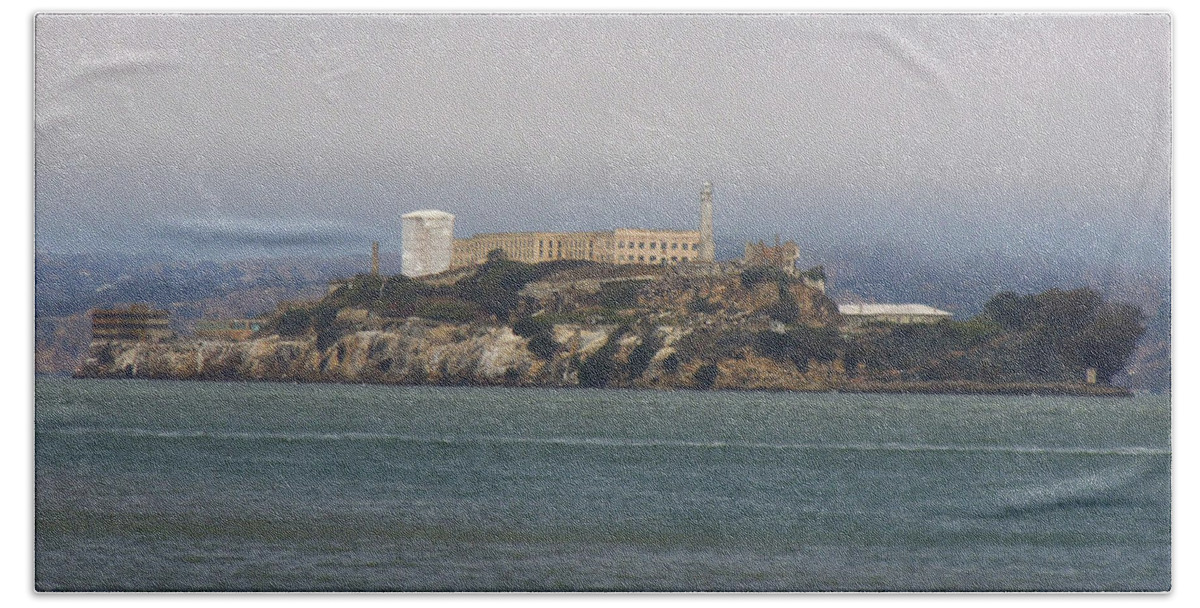  Beach Towel featuring the photograph Alcatraz Island by Heather E Harman